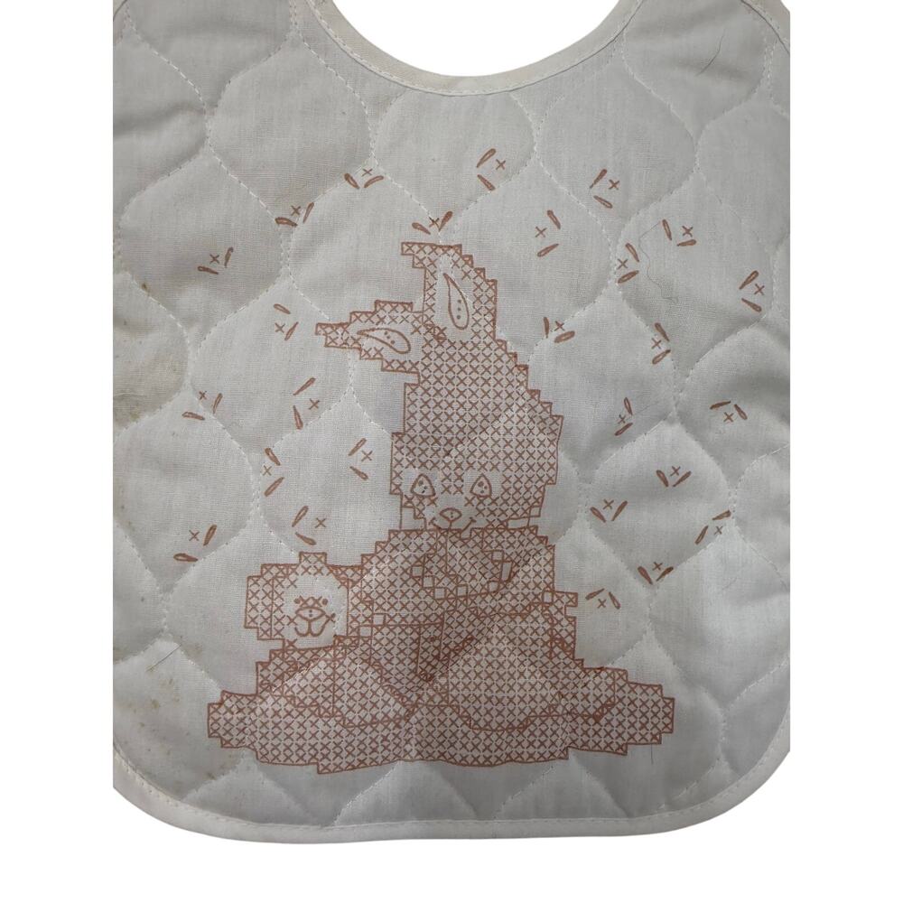 Vintage baby bib quilted needl point peter rabit bearix potter stories